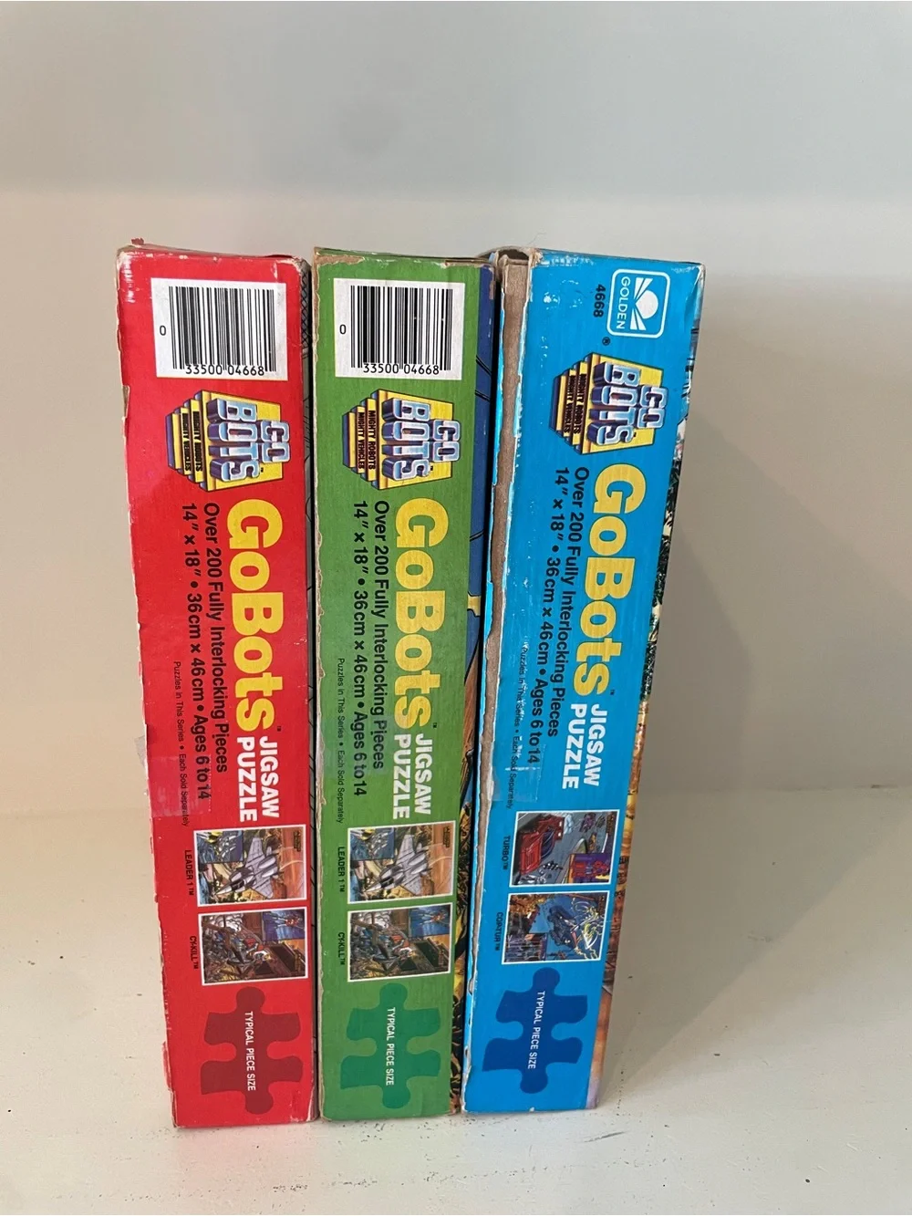 GoBots Puzzle Lot 200 Pieces Set of 3 Golden Tonka 1985 Leader-1 Cop-Tur Turbo